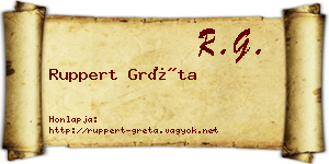 Ruppert Gréta névjegykártya